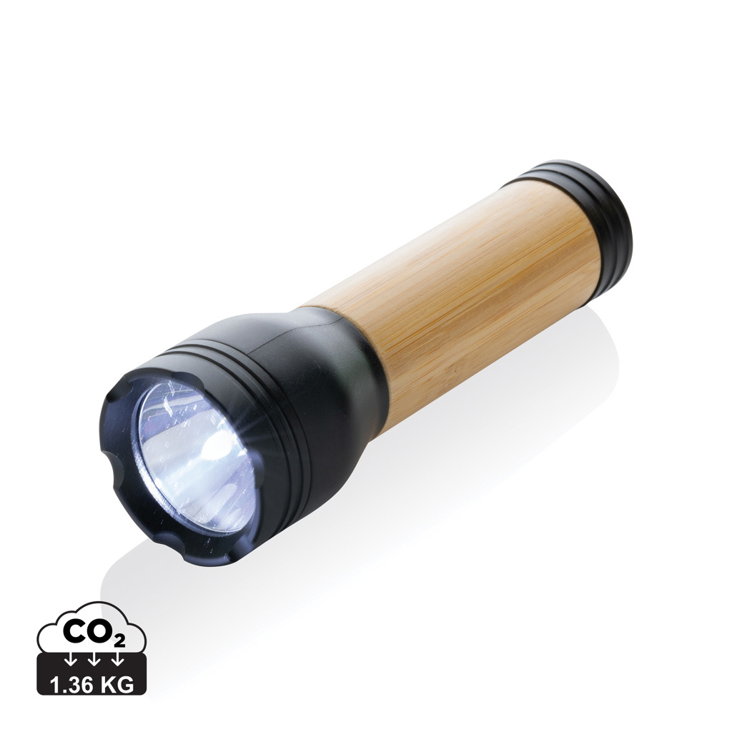 Lampe 3W personnalisée ABS recyclé et bambou Lucid Noir et Marron